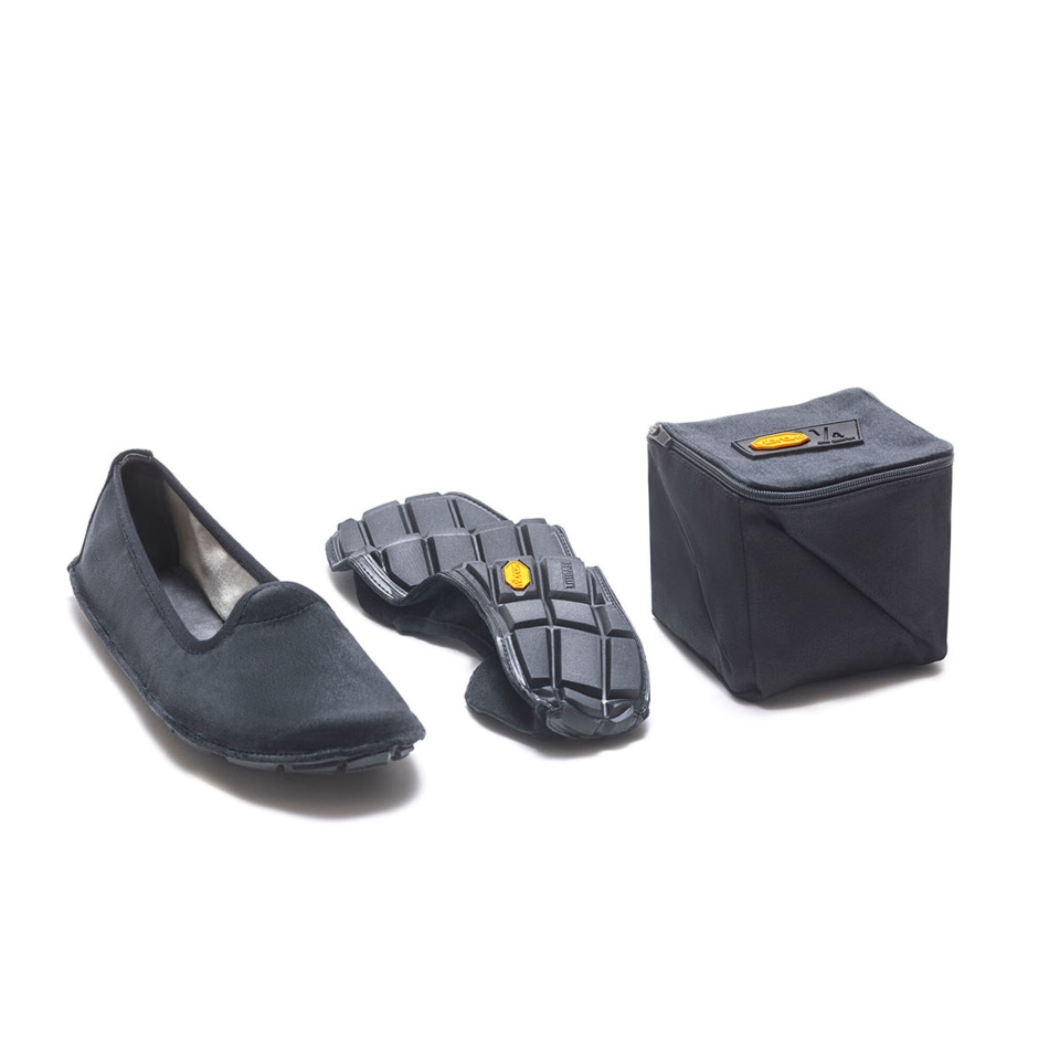 Vibram Einviertel Samt Schwarz